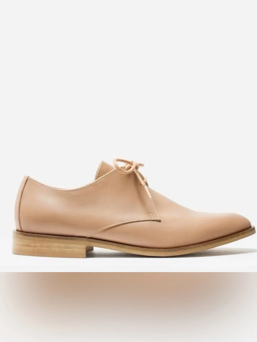 NIB [Everlane] The Modern Oxford Italian Leather Lace Up Shoes Blush Women’s 6.5 - Picture 3 of 15